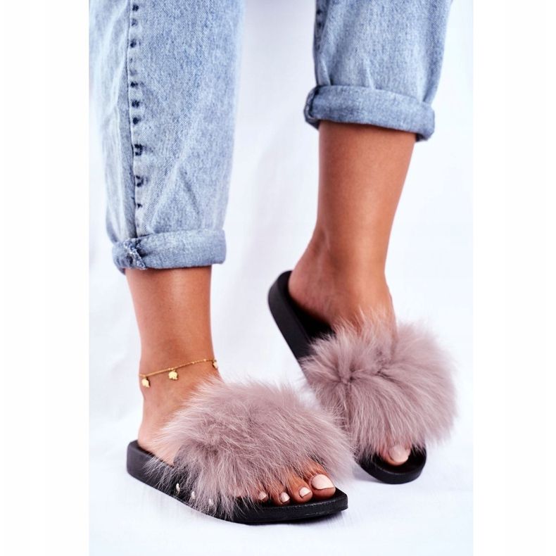 Pantuflas de Mujer con Piel Natural Bushido Gris Claro 1