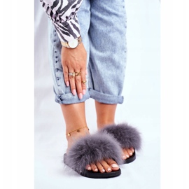 Pantuflas de Mujer con Piel Natural Gris Bushido 1
