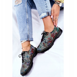 Zapatos Brogues Oxfords Cuero Flores Maciejka 04087-43 para mujer negro multicolor 2 Zapatos Brogues Oxfords Cuero Flores Maciejka 04087-43 para mujer negro multicolor 2