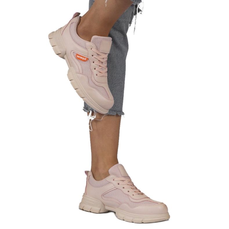Calzado deportivo rosa de moda C051 rosado 1 Calzado deportivo rosa de moda C051 rosado 1