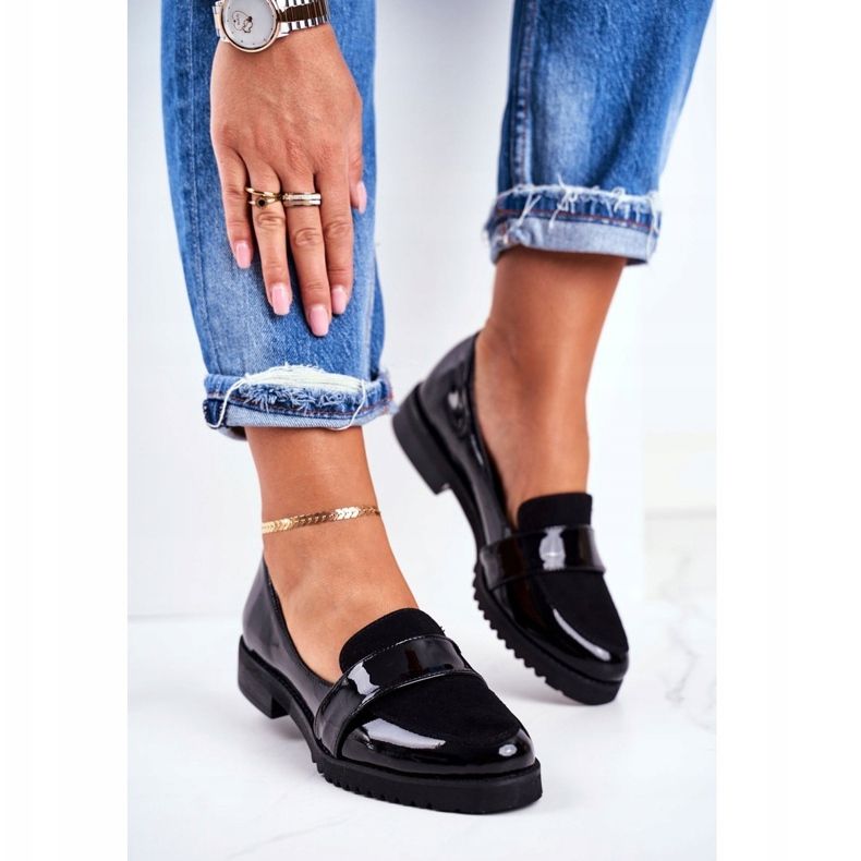 Mocasines Mujer Lordsy Charol Negro Nicole 2589 1