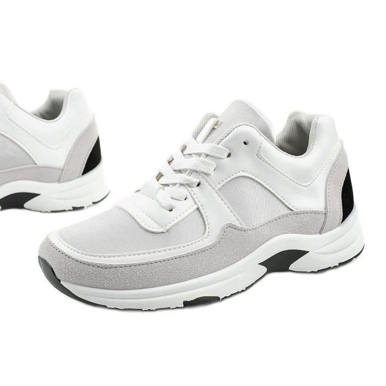 Zapatillas deportivas blancas de moda hechas de cuero ecológico CH005 blanco gris 1 Zapatillas deportivas blancas de moda hechas de cuero ecológico CH005 blanco gris 1