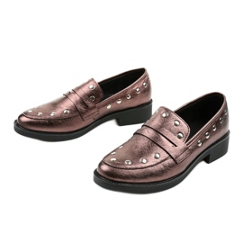 Zapatos bajos granate para mujer C18-6297 rojo 2