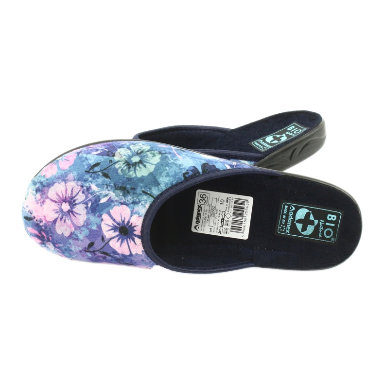 Pantuflas flores 3D Adanex 25562 azul marino azul rosa verde 4