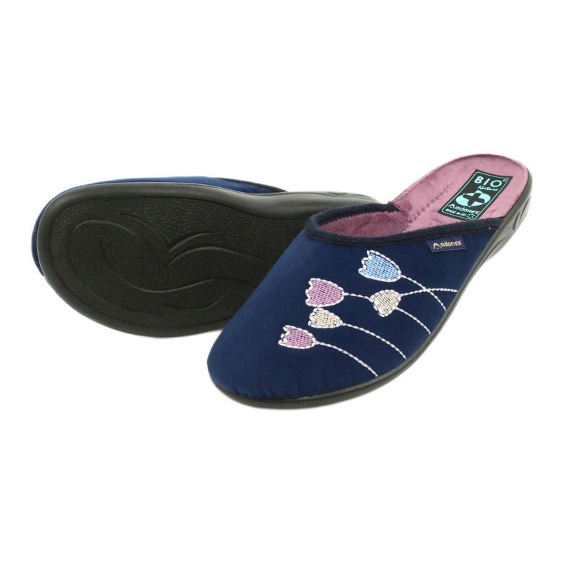 Pantuflas de terciopelo azul marino Adanex 25626 púrpura 3