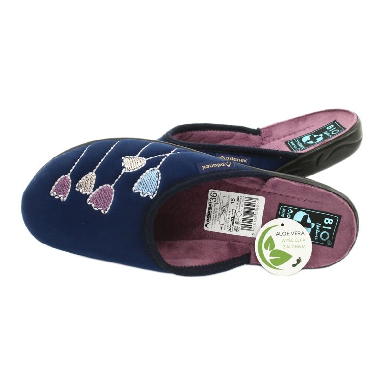 Pantuflas de terciopelo azul marino Adanex 25626 violeta 4