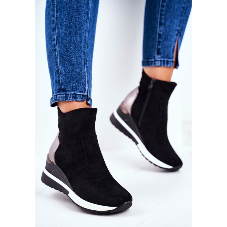 Vinceza Zapatos deportivos de mujer Zapatillas altas negras 21-10573 negro 1