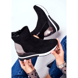 Vinceza Zapatos deportivos de mujer Zapatillas altas negras 21-10573 negro 5