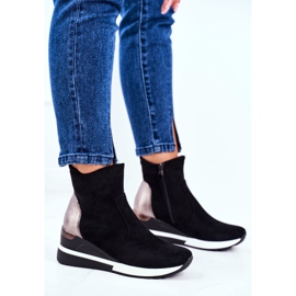 Vinceza Zapatos deportivos de mujer Zapatillas altas negras 21-10573 negro 3