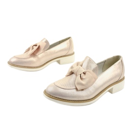Zapatos negros sin cordones con lazo RS-WED2 dorado 2