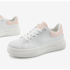 Deportivas blancas con ecopiel LLQ204-11 blanco rosado 1