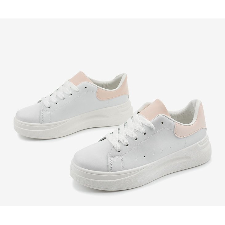 Deportivas blancas con ecopiel LLQ204-11 blanco rosado 2