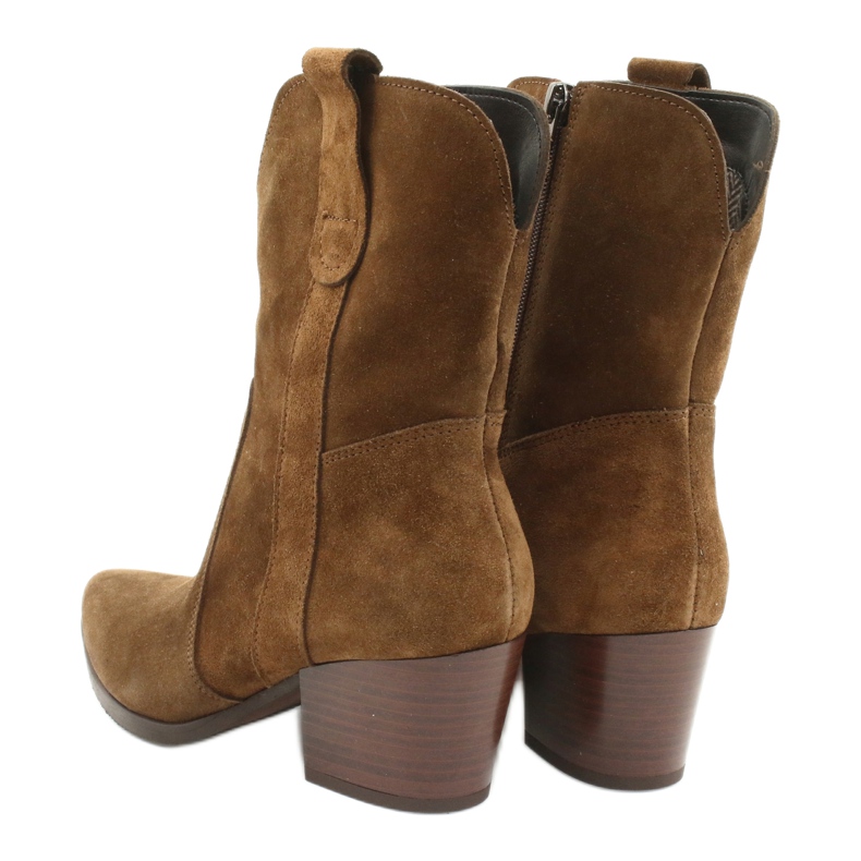 Bota cowboy Gamis 4009 de piel de ante marrón 3