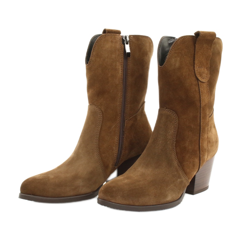 Bota cowboy Gamis 4009 de piel de ante marrón 2