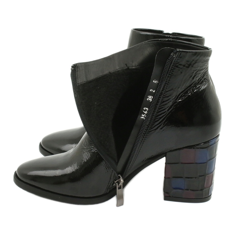 Botas de mujer lacadas negras Kaniowski 3543 negro 4