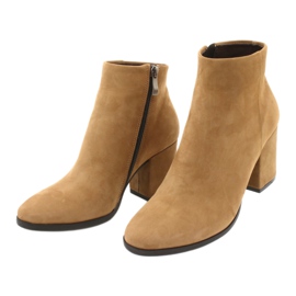 Kaniowski Botas de cuero para mujeres K-0307 Toffee/Beige 2 Kaniowski Botas de cuero para mujeres K-0307 Toffee/Beige 2