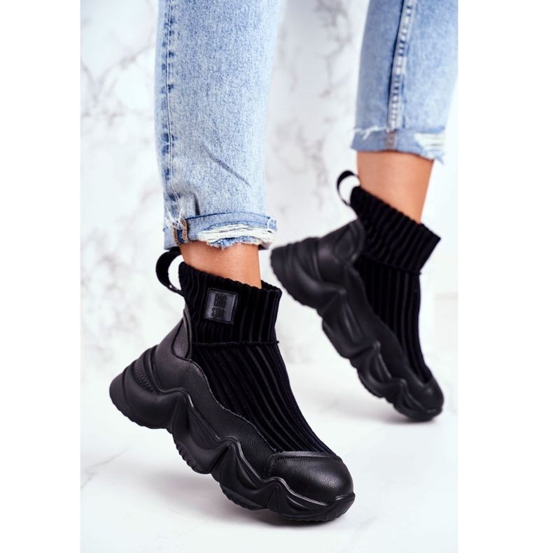 Zapatos Deportivos Altos Para Mujer Big Star Black GG274607 negro 1