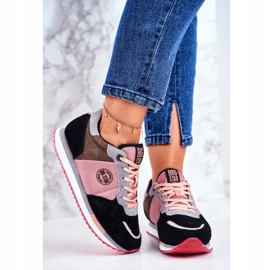Zapatos Deportivos De Mujer Sneakers Big Star GG274458 negro rosado 3