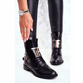 Botas Mujer Nicole Piel Negra 2591 negro dorado 4