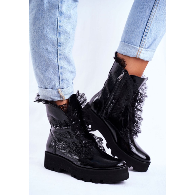 Exquisite Botas Altas Mujer Piel Lacada Montegero negro 1