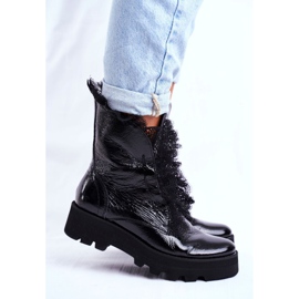 Exquisite Botas Altas Mujer Piel Lacada Montegero negro 4