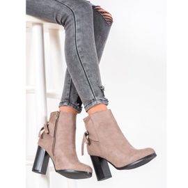 Goodin Botas con encuadernación decorativa beige 1