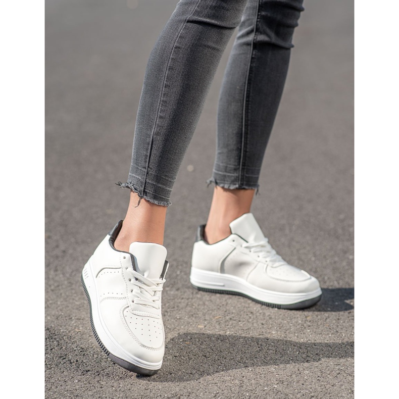 SHELOVET Zapatillas en plataforma blanco 2