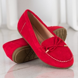Super Me Mocasines de ante rojo 3