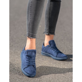 SHELOVET Zapatillas de ante azul marino 4