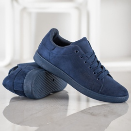 SHELOVET Zapatillas de ante azul marino 2
