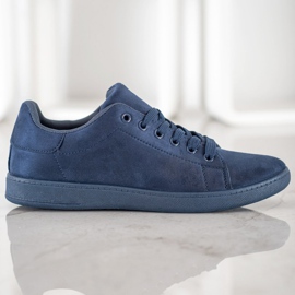 SHELOVET Zapatillas de ante azul marino 3