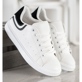 SHELOVET Cómodas zapatillas blancas blanco 3
