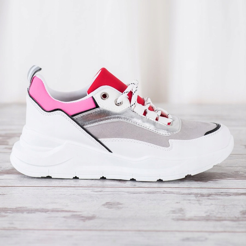 SHELOVET Zapatillas con cordones con estilo blanco multicolor 2