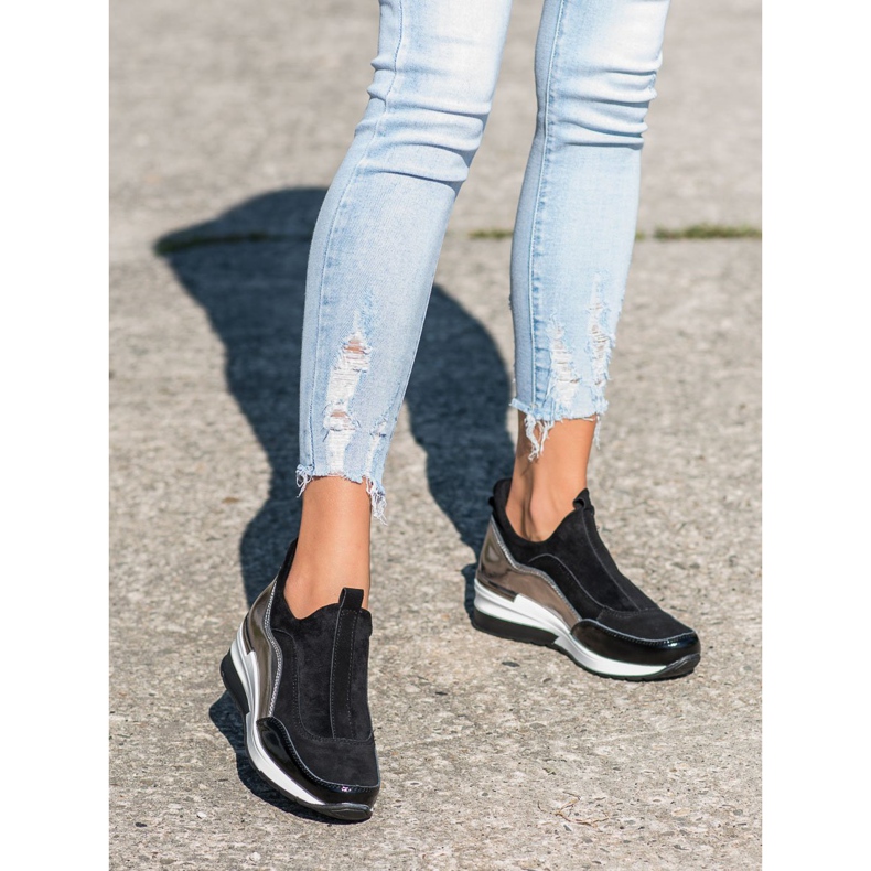 Zapatos sin cordones de piel VINCEZA negro 2