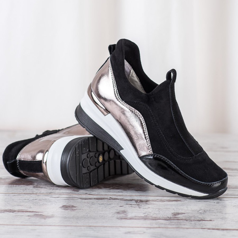 Zapatos sin cordones de piel VINCEZA negro 1