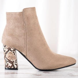 Botas con motivo de serpiente VINCEZA beige 3