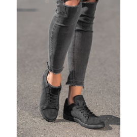 SHELOVET Zapatillas de ante negras negro 3
