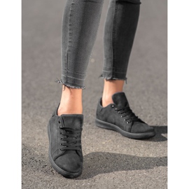 SHELOVET Zapatillas de ante negras negro 2