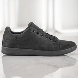SHELOVET Zapatillas de ante negras negro 1