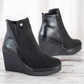 Goodin Botas de cuña negro 1