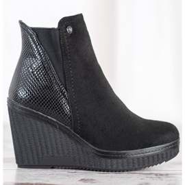 Goodin Botas de cuña negro 2