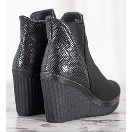 Goodin Botas de cuña negro 3