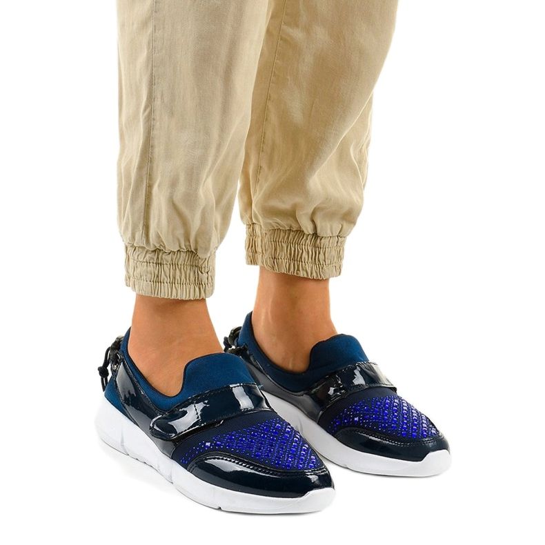 Zapatillas deportivas slip-on azul marino B120-3 1