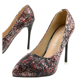 Stilettos flor negra 0116-1 negro multicolor 1