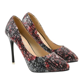 Stilettos flor negra 0116-1 negro multicolor 3