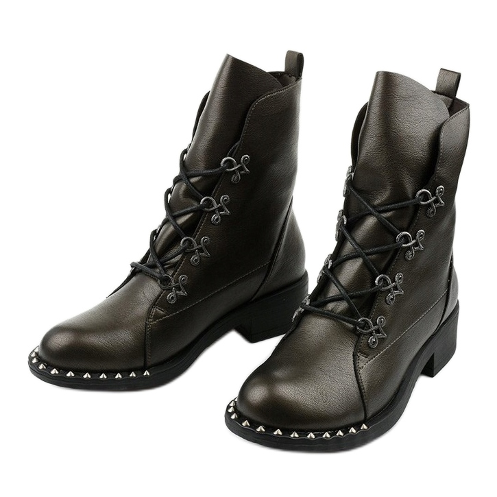 Botas marrones de mujer con tachuelas Aqua marrón 2 Botas marrones de mujer con tachuelas Aqua marrón 2