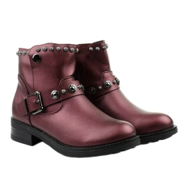 Botas de mujer burdeos con letras de Eira rojo 2