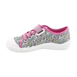 Calzado infantil befado 251X158 rosado gris 2