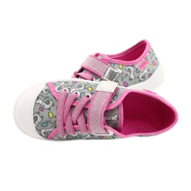 Calzado infantil befado 251X158 rosado gris 5