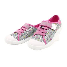 Calzado infantil befado 251X158 rosado gris 3